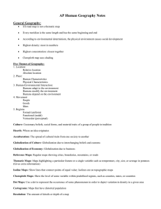 AP Human Geography Notes  General Geography: