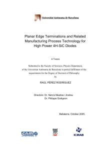 Planar Edge Terminations and Related Manufacturing Process Technology for