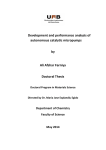 Development and performance analysis of autonomous catalytic micropumps by