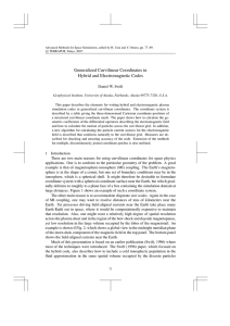 Generalized Curvilinear Coordinates in Hybrid and Electromagnetic Codes Daniel W. Swift