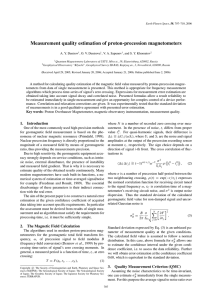 Measurement quality estimation of proton-precession magnetometers A. Y. Denisov