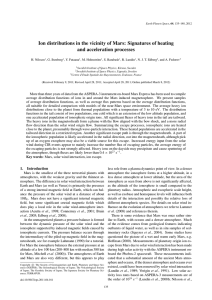 Ion distributions in the vicinity of Mars: Signatures of heating