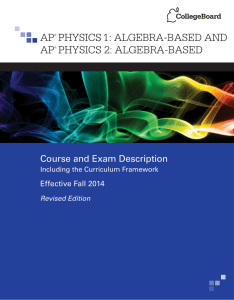 AP  1: AlgebrA-bAsed And Physics 2: AlgebrA-bAsed
