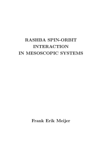 RASHBA SPIN-ORBIT INTERACTION IN MESOSCOPIC SYSTEMS Frank Erik Meijer