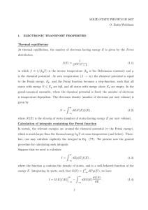 SOLID-STATE PHYSICS III 2007 O. Entin-Wohlman Thermal equilibrium