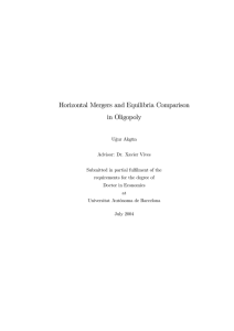 Horizontal Mergers and Equilibria Comparison in Oligopoly