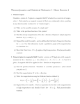 Thermodynamics and Statistical Mechanics I - Home Exercise 4