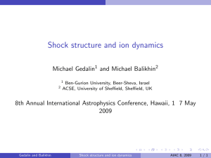 Shock structure and ion dynamics