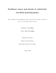 Nonlinear waves and shocks in relativistic two-fluid hydrodynamics