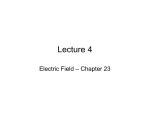 Lecture 4 Electric Field – Chapter 23