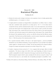 Statistical Physics Physics 831 - 2002