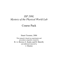 Course Pack ISP 209L Mystery of the Physical World Lab