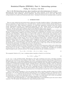 Statistical Physics (PHY831): Part 3 - Interacting systems