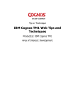 IBM Cognos TM1 Web Tips and Techniques Tip or Technique