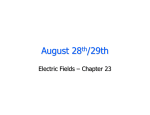 August 28 /29th th Electric Fields