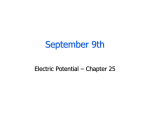 September 9th Electric Potential – Chapter 25