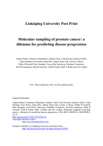 Linköping University Post Print Molecular sampling of prostate cancer: a