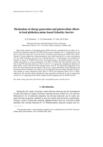 Mechanism of charge generation and photovoltaic effects G. D.