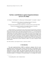 Surface contribution to giant magnetoresistance in Fe/Cr/Fe films K. W