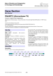 Gene Section RNASET2 (ribonuclease T2) Atlas of Genetics and Cytogenetics