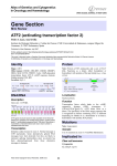 Gene Section ATF2 (activating transcription factor 2) Atlas of Genetics and Cytogenetics