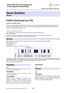 Gene Section FOXP3 (forkhead box P3) Atlas of Genetics and Cytogenetics
