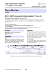 Gene Section SOX2 (SRY (sex determining region Y) box 2) -