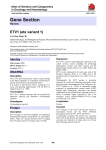 Gene Section ETV1 (ets variant 1) Atlas of Genetics and Cytogenetics