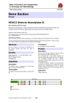 Gene Section HDAC2 (histone deacetylase 2) Atlas of Genetics and Cytogenetics