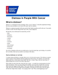 Distress in People With Cancer What is distress?