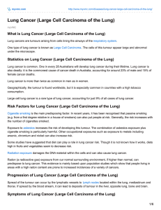 Lung Cancer (Large Cell Carcinoma of the Lung)