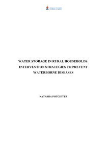 WATER STORAGE IN RURAL HOUSEHOLDS: INTERVENTION STRATEGIES TO PREVENT WATERBORNE DISEASES