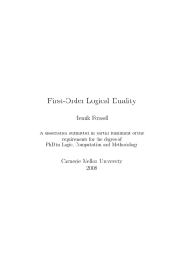 First-Order Logical Duality Henrik Forssell