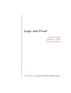 Logic and Proof Jeremy Avigad Robert Y. Lewis Floris van Doorn