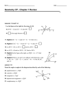 Geometry CP - Chapter 1 Review  