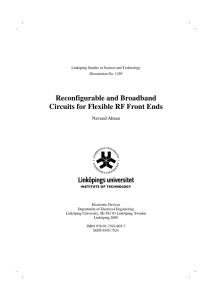 Reconfigurable and Broadband Circuits for Flexible RF Front Ends Naveed Ahsan
