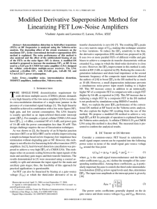 Modified Derivative Superposition Method for Linearizing FET Low-Noise Amplifiers , Fellow, IEEE [4]–[7].