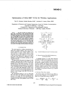 M04D-2 Optimization of  SiGe HBT VCOs for Wireless Applications
