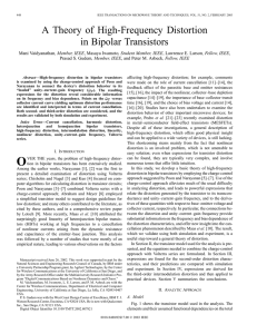 A Theory of High-Frequency Distortion in Bipolar Transistors , Member, IEEE