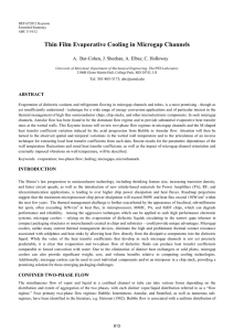 Thin Film Evaporative Cooling in Microgap Channels ABSTRACT