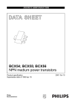 DATA  SHEET BCX54; BCX55; BCX56 NPN medium power transistors Product specification