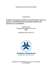 Synthesis and characterisation of polyelectrolytes based on