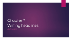Chapter 7 Writing headlines JOURNALISM 1
