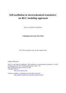 Self-oscillation in electrochemical transistors: An RLC modeling approach Linköping University Post Print