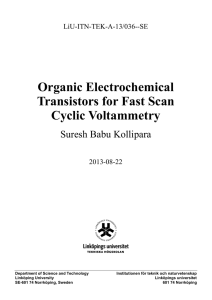 Organic Electrochemical Transistors for Fast Scan Cyclic Voltammetry Suresh Babu Kollipara