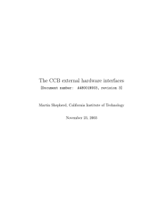 The CCB external hardware interfaces