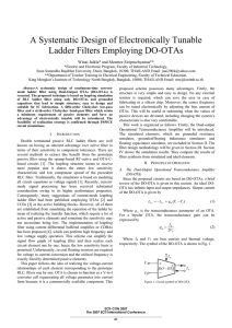 A Systematic Design of Electronically Tunable Ladder Filters Employing DO-OTAs