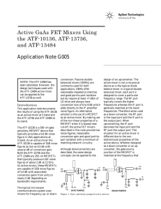Active GaAs FET Mixers Using the ATF-10136, ATF-13736, and ATF-13484 Application Note G005