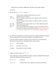 Student Self-Assessment of Mathematics (SSAM) for Intermediate Algebra  Answer key