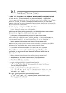 9.3  Lower and Upper Bounds for Real Roots of Polynomial Equations